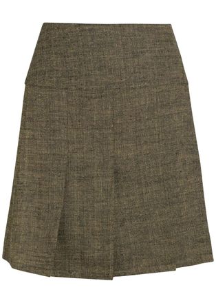 Our Legacy Girdle Pleated Linen and Silk-blend Mini Skirt - Brown - 38 (UK10 / S)