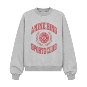 Anine Bing Dames, Sweatshirts & Hoodies, Grijs, Maat: S Katoen
