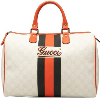 Gucci Borsa Joy Boston in tessuto GG Supreme con decorazione Web 2000-2015 - Bianco