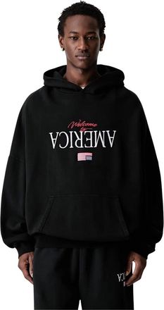 Willy Chavarria Sudadera con capucha Welcome To America - Sweatshirts & Hoodies - Hombre - Negro - S