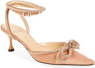 Mach & Mach Double Crystal Bow Slingback Pump in Golden Brown at Nordstrom, Size 8.5Us