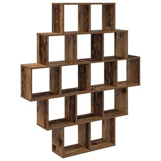 vidaXL Estante De Pared Madera Envejecida 120 X 20 X 136 Cm Vidaxl