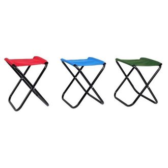 Trade Shop Trade Shop - Set 6pz Sgabello Camping Pesca Mini Sedia Spiaggia Pieghevole In Metallo Tessuto 020227