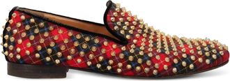 Christian Louboutin spikes-embellishment loafers - men - Calf Leather/Calf Leather/Calf Leather - 43 - Red