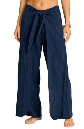 Tommy Bahama Mykonos Textured Cover-Up Sarong Pants in Mare Navy at Nordstrom, Size X-Small