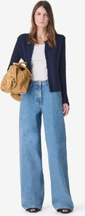 Iro Shavani Classic Fringed Jacket in Anchor Blue at Nordstrom, Size 40