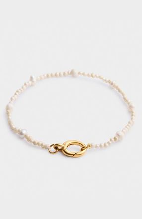 Katie Loxton Pearl Glow Bracelet in Pearl And Gold Coated at Nordstrom, Size 19
