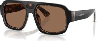 Dolce & Gabbana Vierkante Zonnebril - unisex - Zonnebrillen - Bruin - 55 MM - Nylon - Accessoires