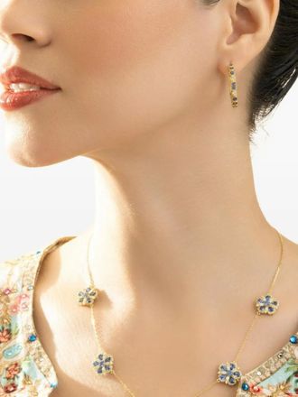 Tanya Farah Fine Jewelry 18K yellow gold sapphire hoop earrings