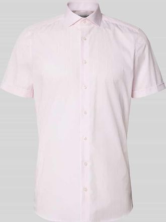 Olymp Level 5 Slim Fit Business-Hemd mit Blockstreifen und Kentkragen in Rosa, Gr&ouml;&szlig;e 40