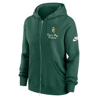 Nike Green Bay Packers Phoenix Rewind Nike Womens NFL Full-Zip Hoodie in Green | 01D63EE7TV-AU3