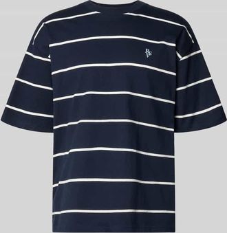 Review T-Shirt mit Rundhalsausschnitt und Logo-Stitching in Marine, Gr&ouml;&szlig;e XXL