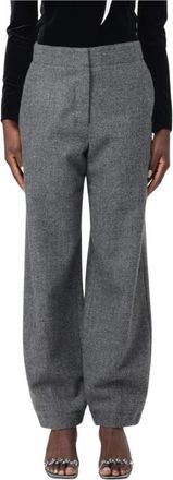 Emporio Armani Wijde broek - Dames - Wijde Broeken - Grijs - XS - Polyester - Broeken
