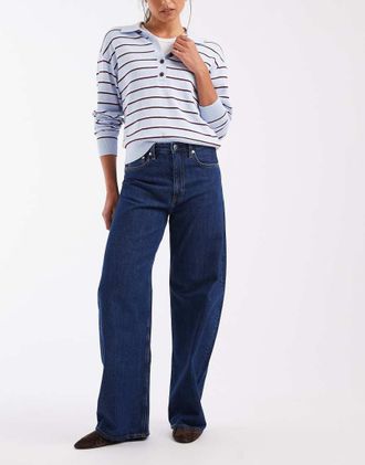 Arket jeans baggy a gamba a barile Peony lavaggio blu scuro