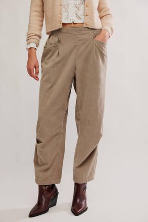 Free People Nice Choice Cord Jeans In Fossil Dune