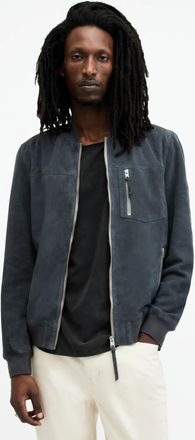 AllSaints Mens Goat Suede Kairo Suede Bomber Jacket, Size: XS