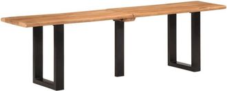 vidaXL Banco De Madera Maciza De Acacia Y Acero 160 Cm Vidaxl