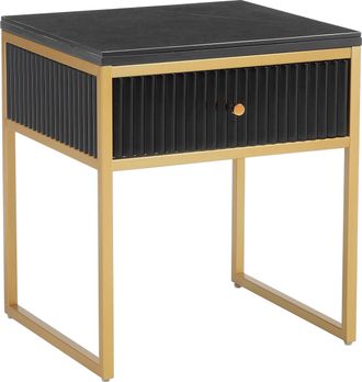 Leonique Beistelltisch »Fleuriss« Keramikplatte, goldene Beine, FSC-zertifiziertes Holz, Breite 50 cm