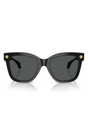 Versace 55mm Square Sunglasses in Black /Dark Grey at Nordstrom