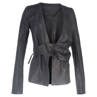 Rick Owens wikkeljas in zwart leer