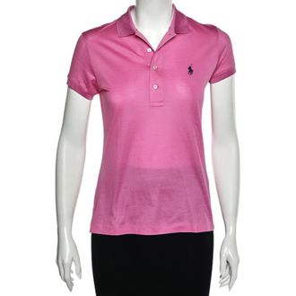 Ralph Lauren Purple Label Ralph Lauren Pink Cotton Pique Short Sleeve Polo T-Shirt S
