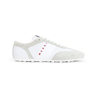 Marni White Logo Round Toe Sneakers