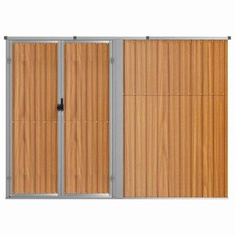 Berkfield Home Garden Tool Shed Brown 225x89x161 cm Galvanised Steel | Size: 225 x 89 x 161 cm