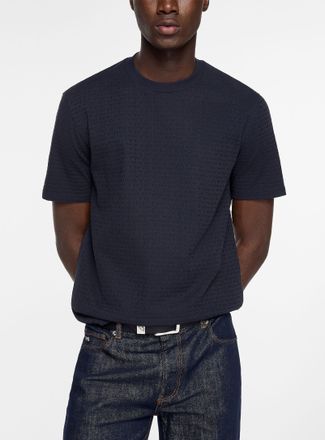 Emporio Armani Mens Tonal lettering jacquard T-shirt
