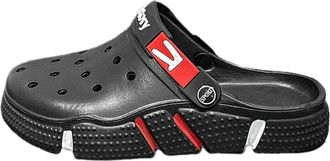 Generic Large-size Hole Shoes Mens Soft-soled Hollow Toe Casual Sandals Are Worn Outside(Black,50)