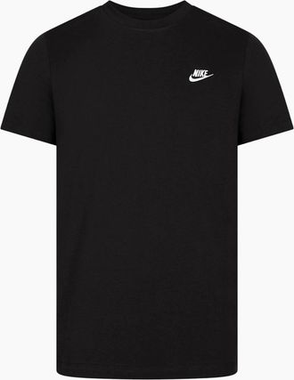 Nike Mens Nike Core Mens T Shirts Sportswear Club Swoosh Embroidered Futura Logo Tee - Black - Size: 36