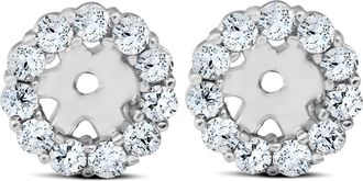 Pompeii3 3/8ct Halo Diamond Earring Jackets 14K White Gold (4mm)