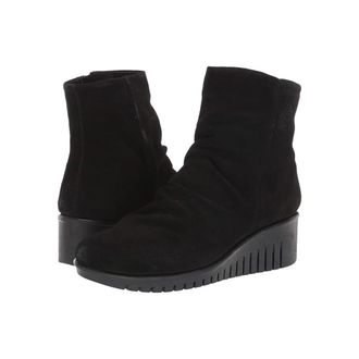 The Flexx Eclipse Boots Women Black Waterproof Suede Wedge Bootie HTAT1206