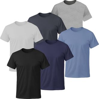 Generic 6 Pack Mens Premium 100% Cotton T-Shirts | Short Sleeve, Regular Fit, Plain Round Neck Tees | Soft, Breathable & Comfortable | Essential Multipack for