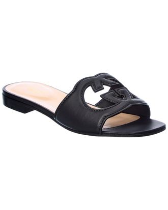 Gucci Interlocking G Cutout Leather Sandal