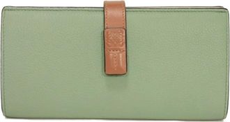 Loewe Green Leather Long Wallet (Bi-Fold) (Pre-Owned)