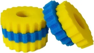 OEM Filtro Para Estanques, Espuma Para Filtro De Estanques, Apto Para Cpf/cpa10000-2 Espumas Azules + 3 Espumas Amarillas, 25,5 X 25,5 X 5 Cm