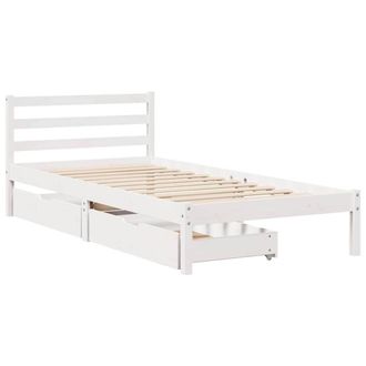 Berkfield Home Full Bed Frame without Mattress White 90x200 cm Solid Wood Pine