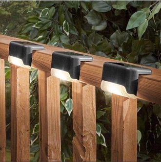OEM Juego De 4 Luces Solares Para Exteriores, Aptas Para Patios, Porches, Escaleras, Paredes, Jardines, Terrazas Y Piscinas (luz Blanca C&aacute;lida)