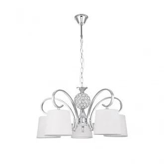 Fabrilamp Lampada Bogota 5xe14 Cromo Bianco Paralume Regx57x57 Cm