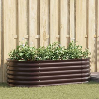 Berkfield Home Garden Raised Bed Brown 160x80x44 cm Galvanized Steel | Size: 160 x 80 x 44 cm