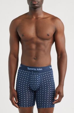 Tommy John Second Skin 6-Inch Boxer Briefs in Dress Blues Geo at Nordstrom, Size Xx-Large