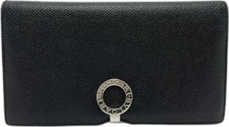 Bulgari Pre-owned Vintage Long wallet (bi-fold) - Dames - Vintage Accessoires - Zwart - ONE Size - Leer - Vintage