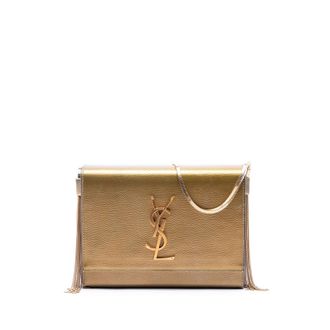Saint Laurent Pre-owned Saint Laurent Small Metallic Grain de Poudre Monogram Kate Box Chain Crossbody Ladies IVCNZHQD3EBMQ4OW