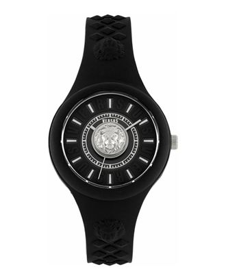 Versus Womens Fire Island Lion Strap Watch In Black