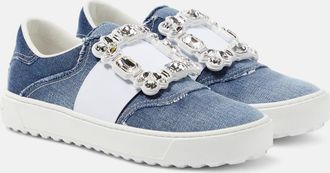 Roger Vivier Very Vivier fringed denim sneakers