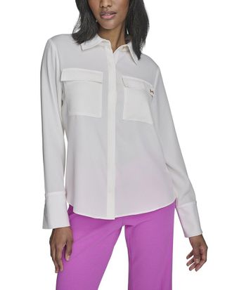 Halston Heritage Button Blouse