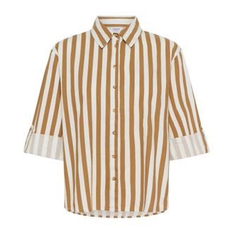 Saint Tropez Tigers Eye Ice Stripe - Dames - Blouses & Shirts - Veelkleurig - Maat: XS Satijn