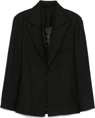 S&eacute;fr Zwarte Geweven Blazer Jas - Heren - Business blazers - Zwart - L - Kostuums