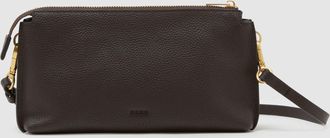 Reiss Brown Leather Double-pouch Crossbody Bag