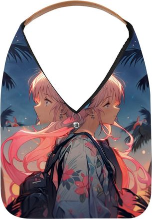 Generic Flamingo Girl Reusable Lightweight Grocery Bags - Foldable Into Compact Pouch, Washable & Sturdy, Multipurpose for Shopping and Travel